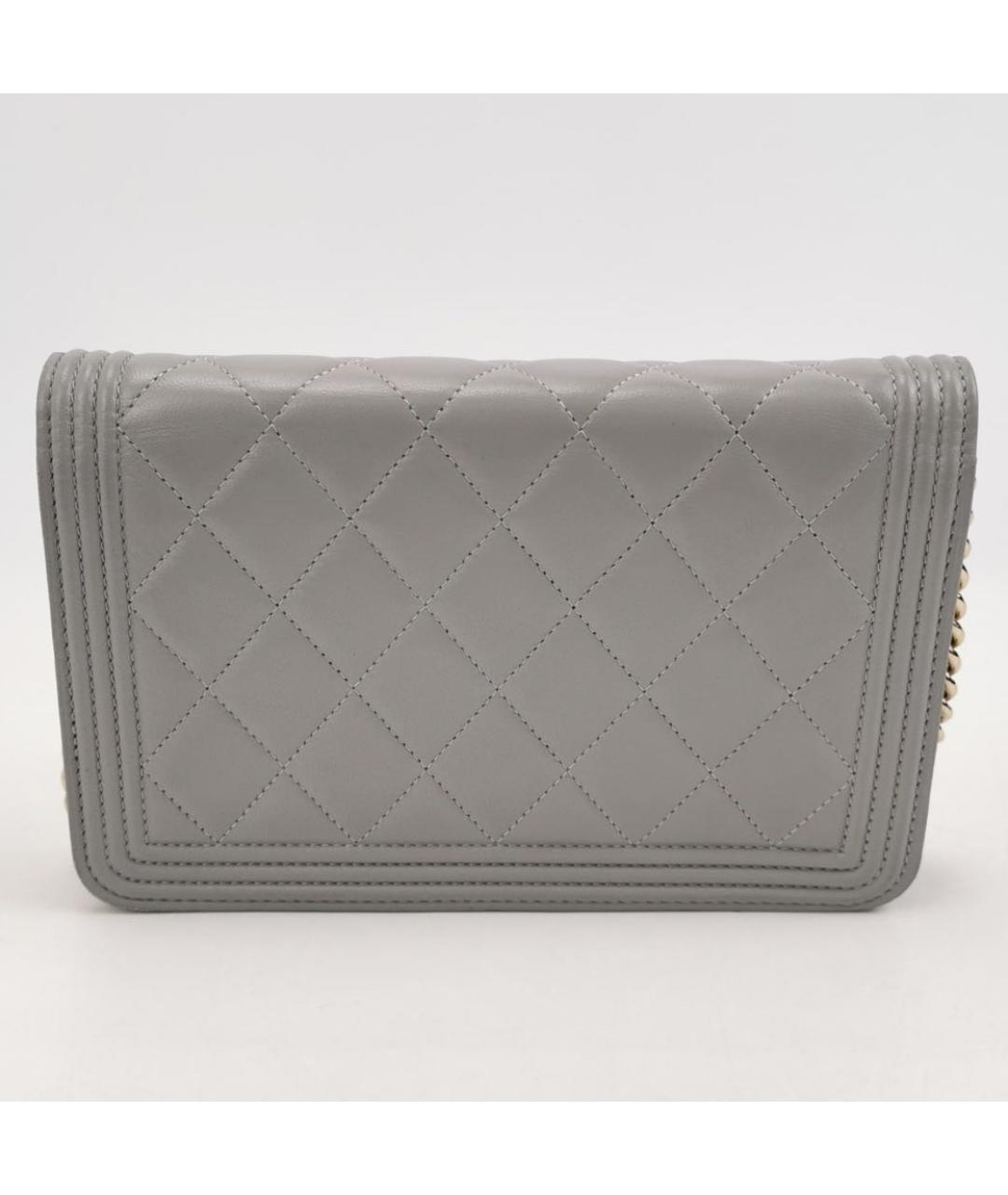 CHANEL Серая кожаная сумка через плечо, фото 6
