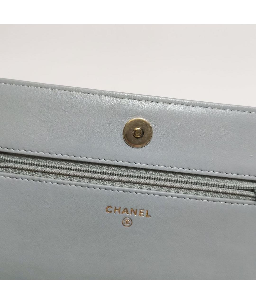 CHANEL Серая кожаная сумка через плечо, фото 8