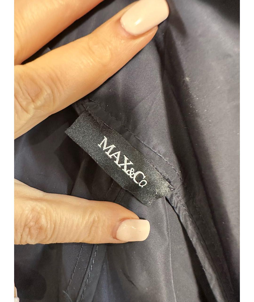 MAX&CO Темно-синий полиэстеровый тренч/плащ, фото 5