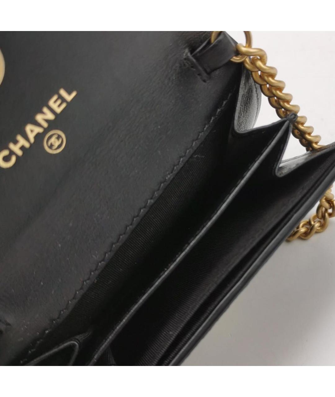 CHANEL Черная кожаная сумка через плечо, фото 8