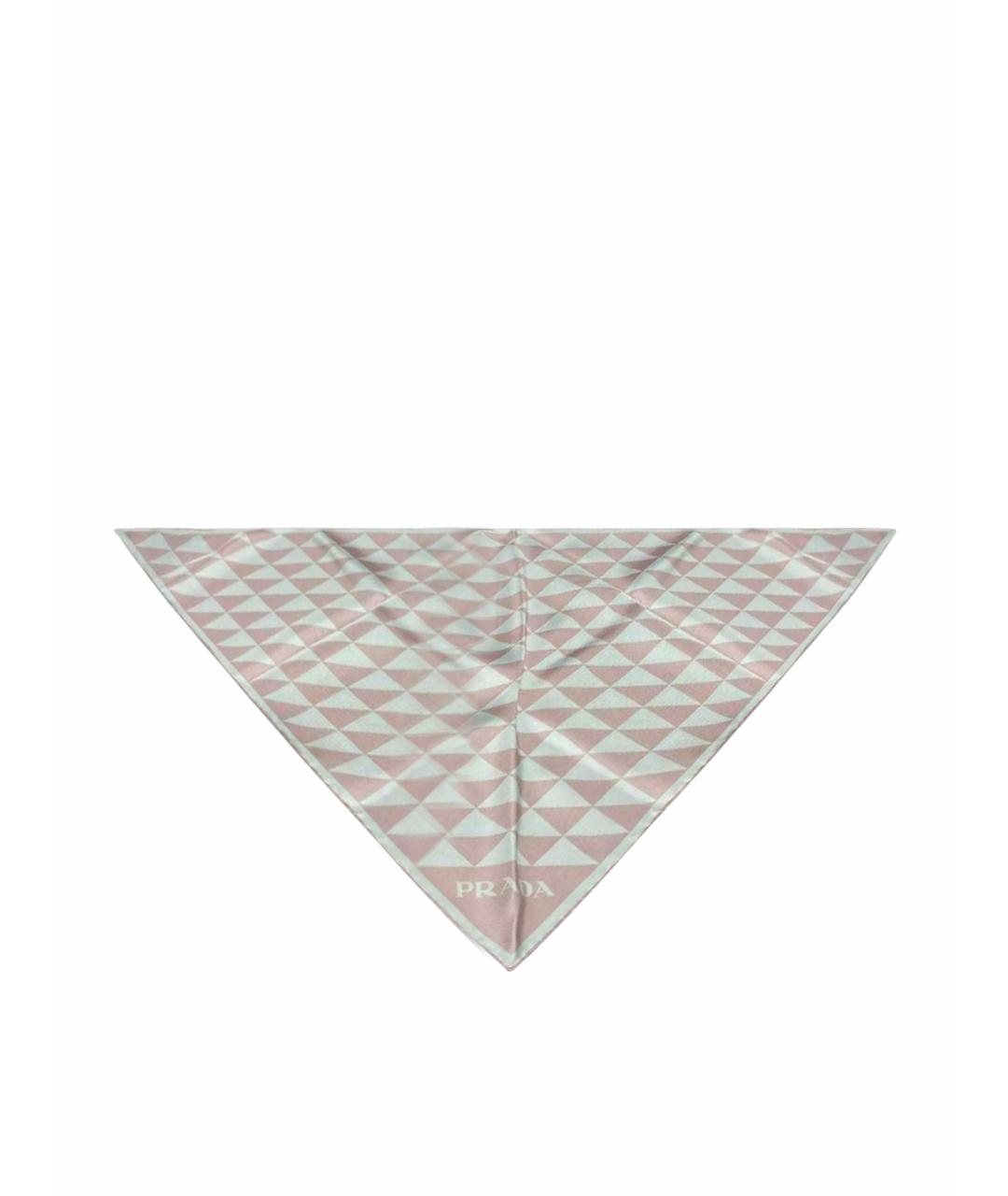PRADA Розовый шелковый платок, фото 1