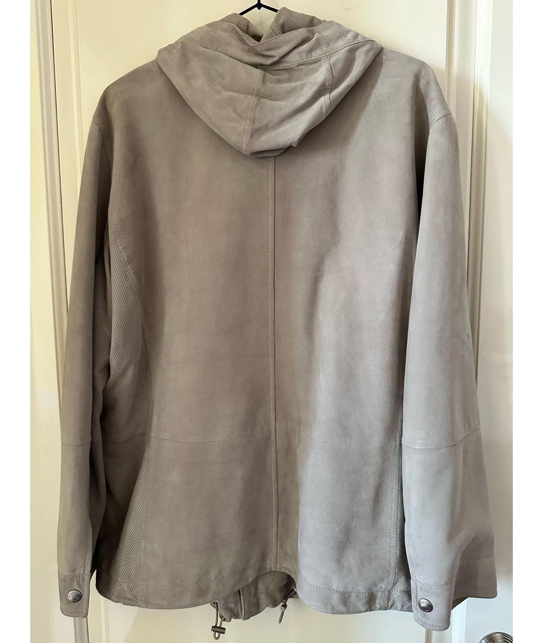 BRUNELLO CUCINELLI Серая замшевая куртка, фото 2