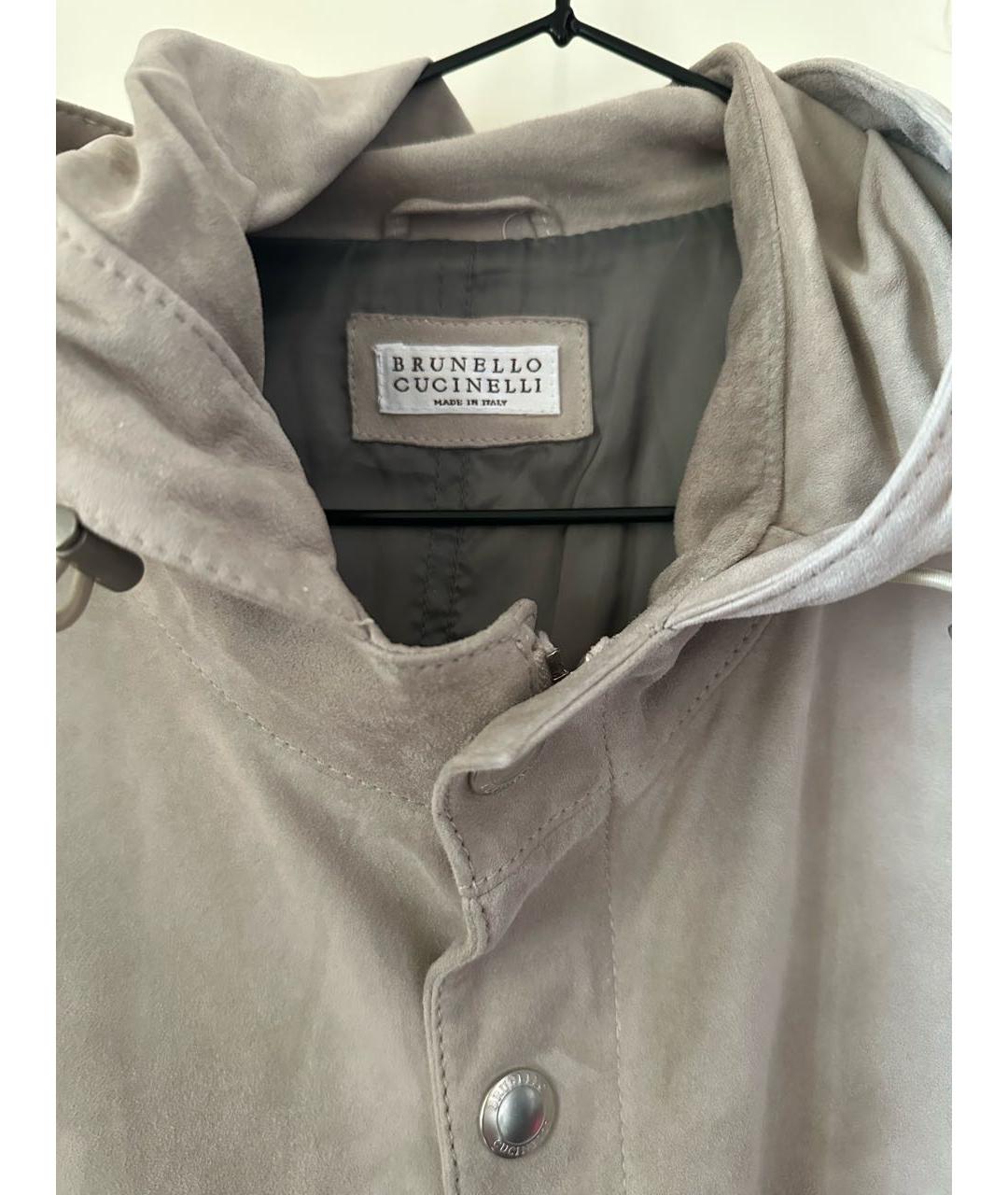 BRUNELLO CUCINELLI Серая замшевая куртка, фото 3