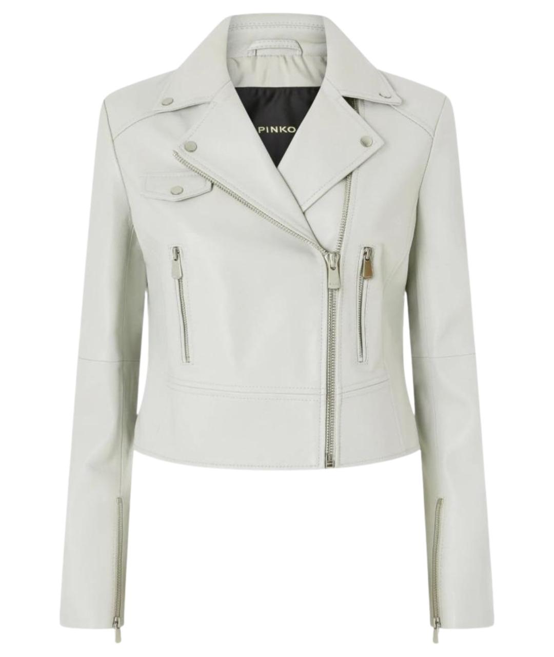 PINKO Белая кожаная куртка, фото 1