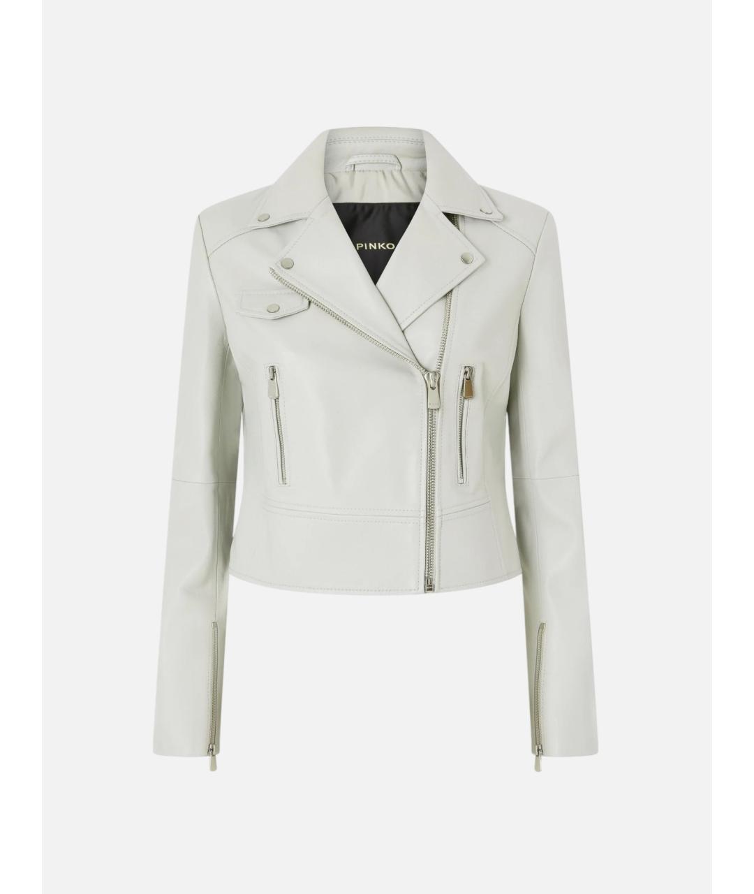PINKO Белая кожаная куртка, фото 7