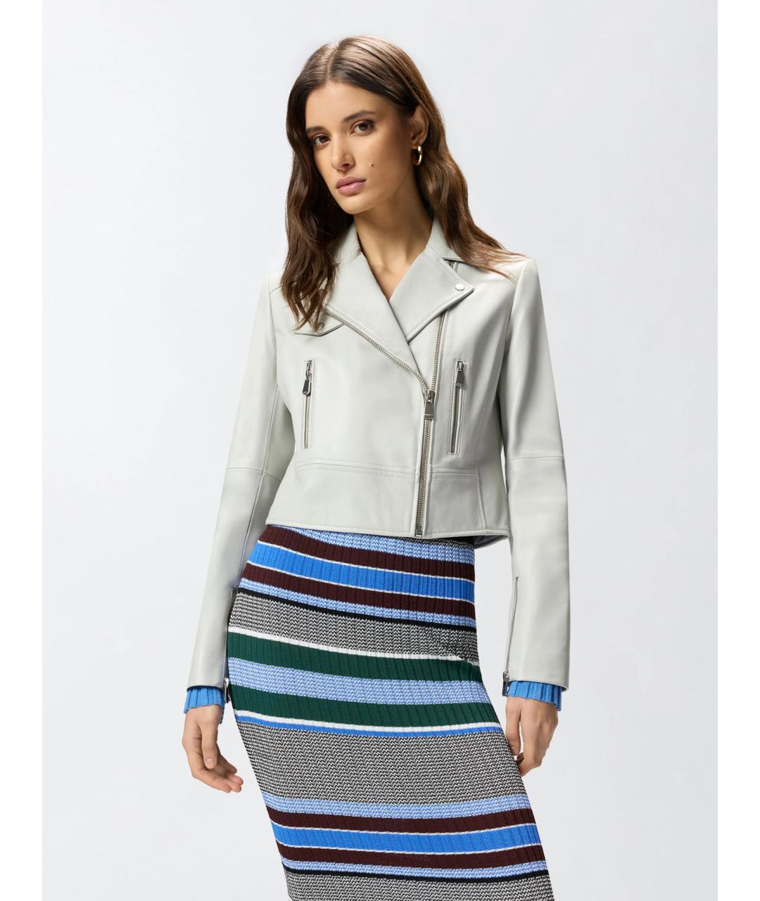 PINKO Белая кожаная куртка, фото 3