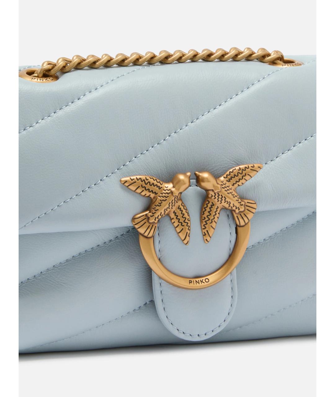 PINKO Голубая кожаная сумка через плечо, фото 3