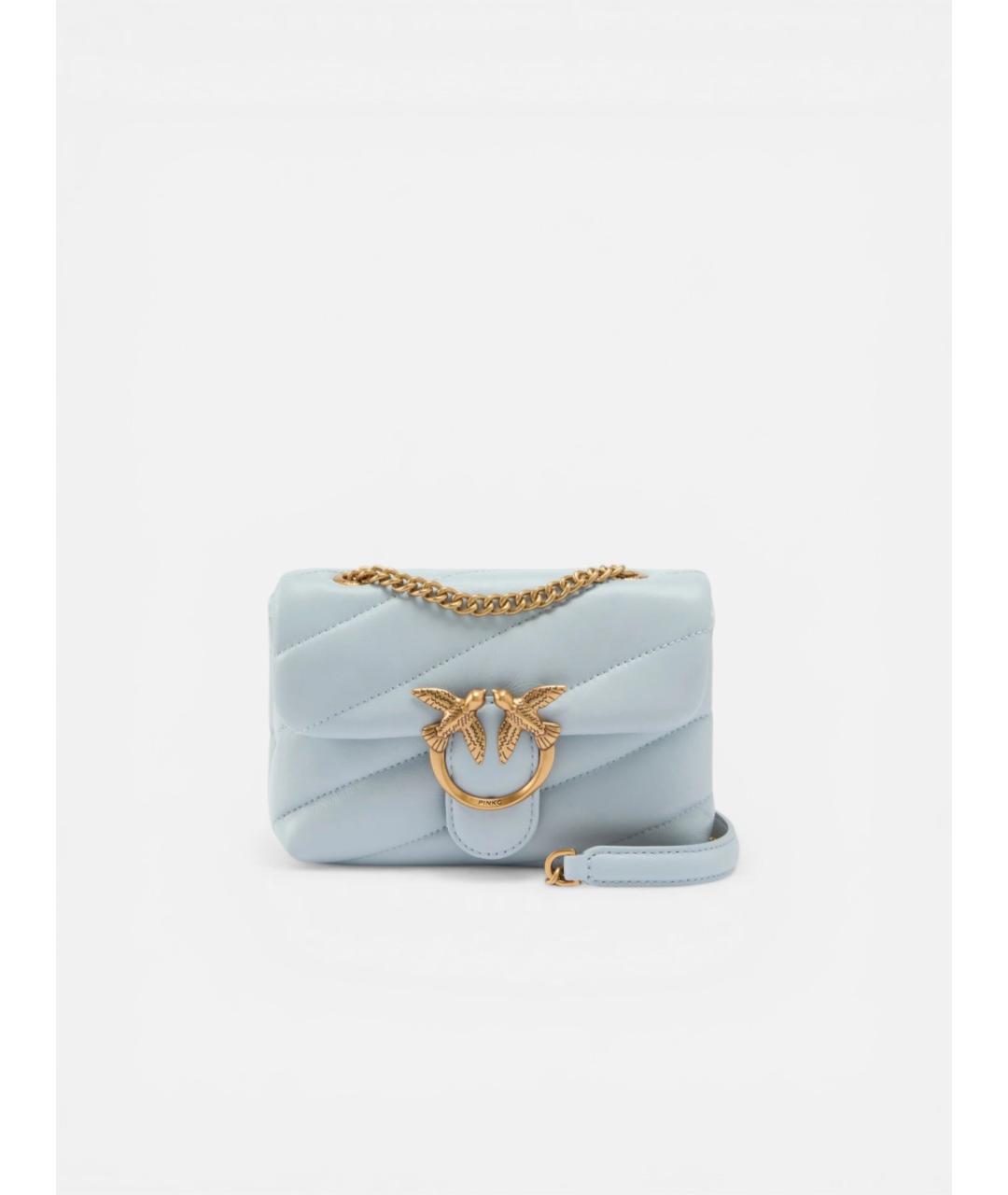 PINKO Голубая кожаная сумка через плечо, фото 6