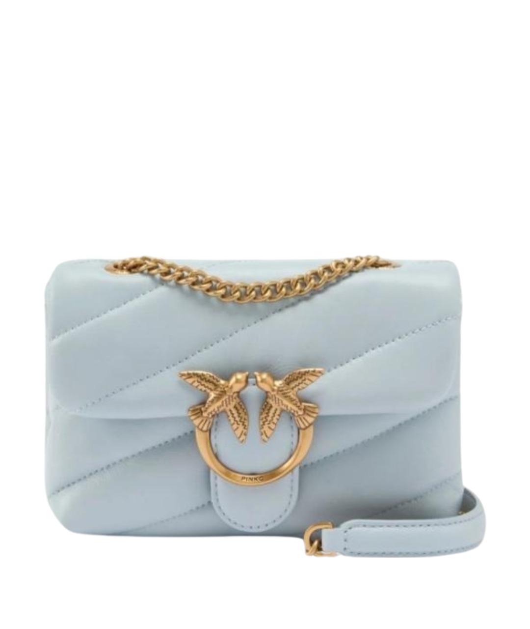PINKO Голубая кожаная сумка через плечо, фото 1