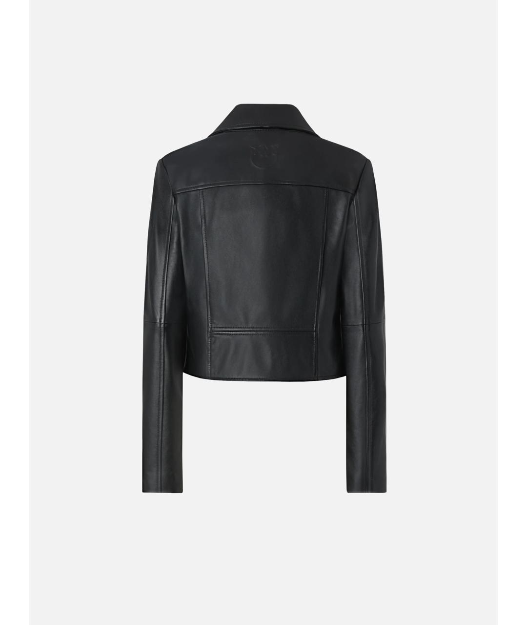 PINKO Черная кожаная куртка, фото 2