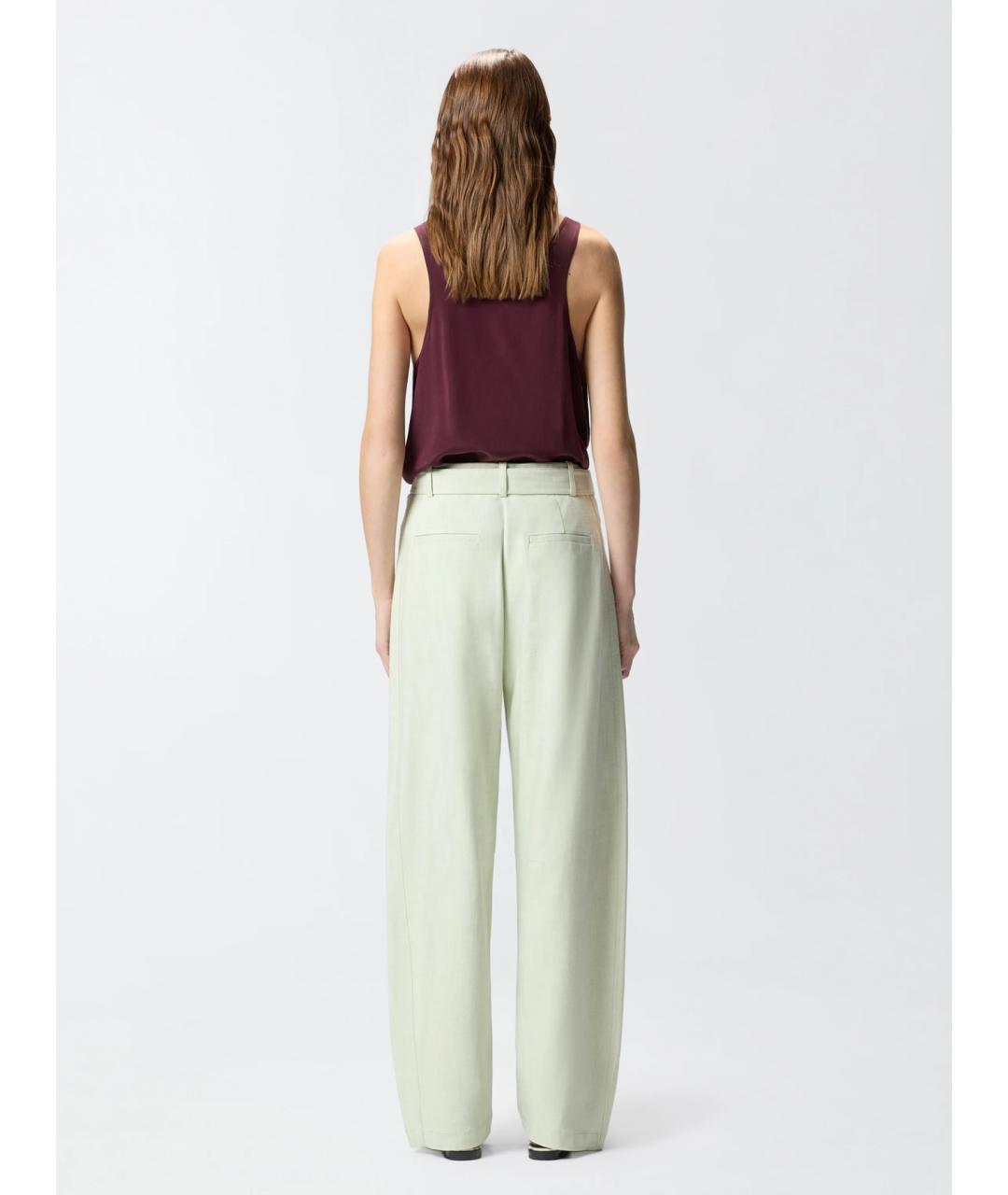 PINKO Бежевые вискозные прямые брюки, фото 4