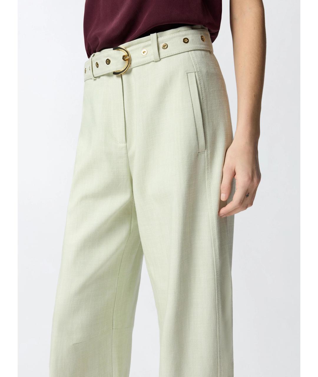 PINKO Бежевые вискозные прямые брюки, фото 5