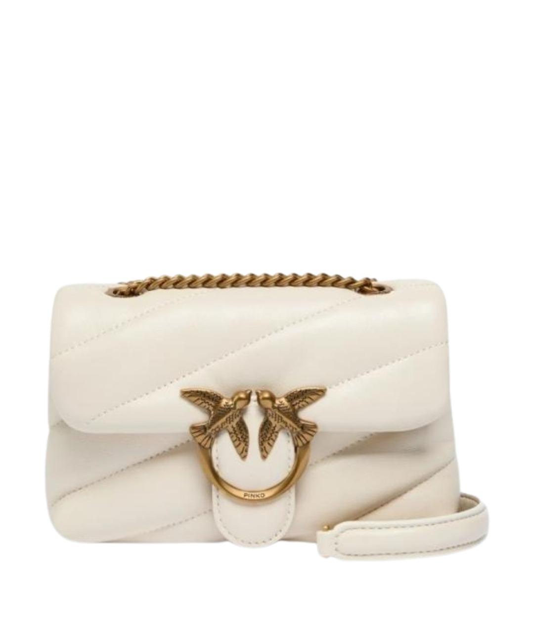 PINKO Белая кожаная сумка через плечо, фото 1