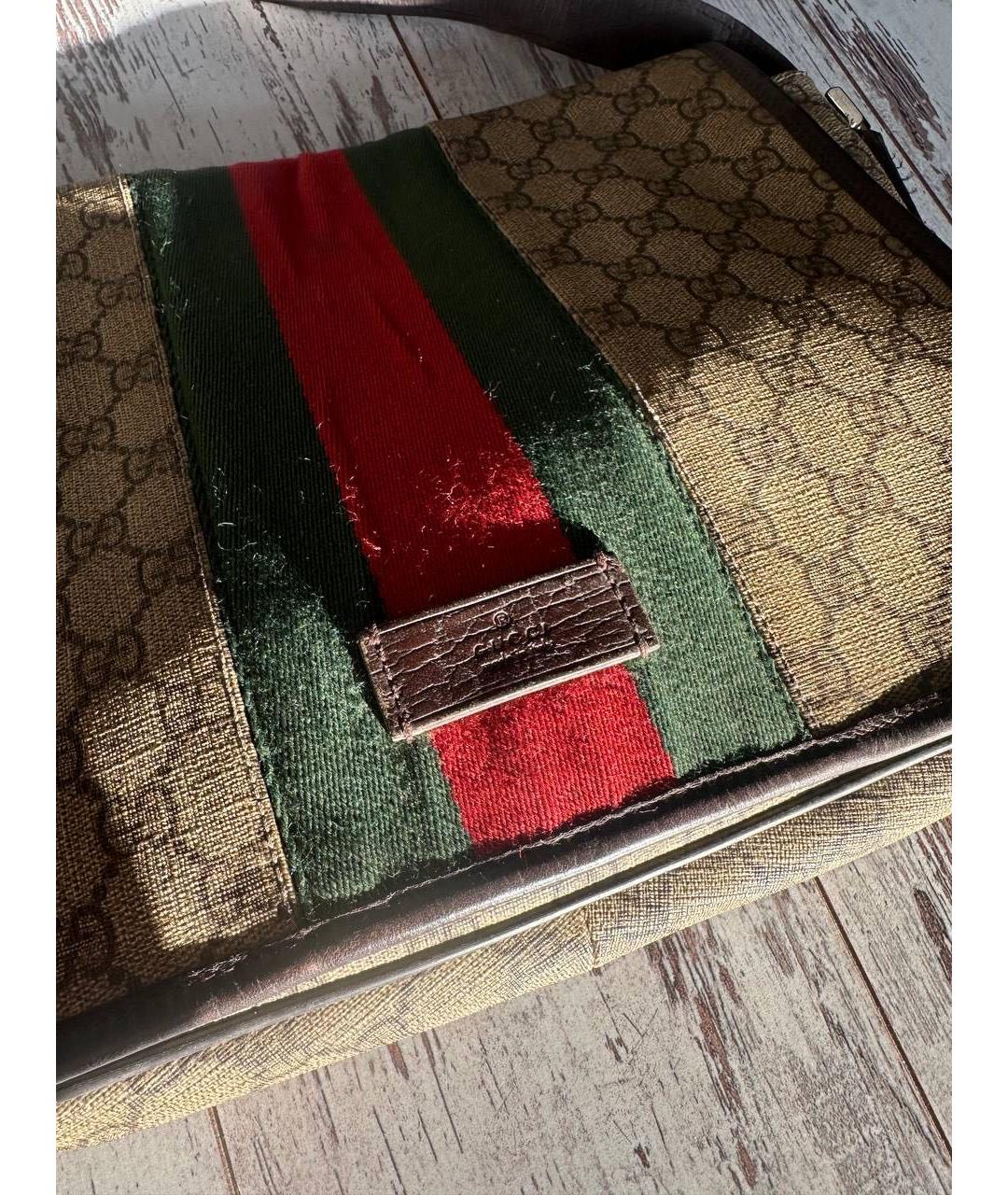 GUCCI Бежевая кожаная сумка на плечо, фото 3