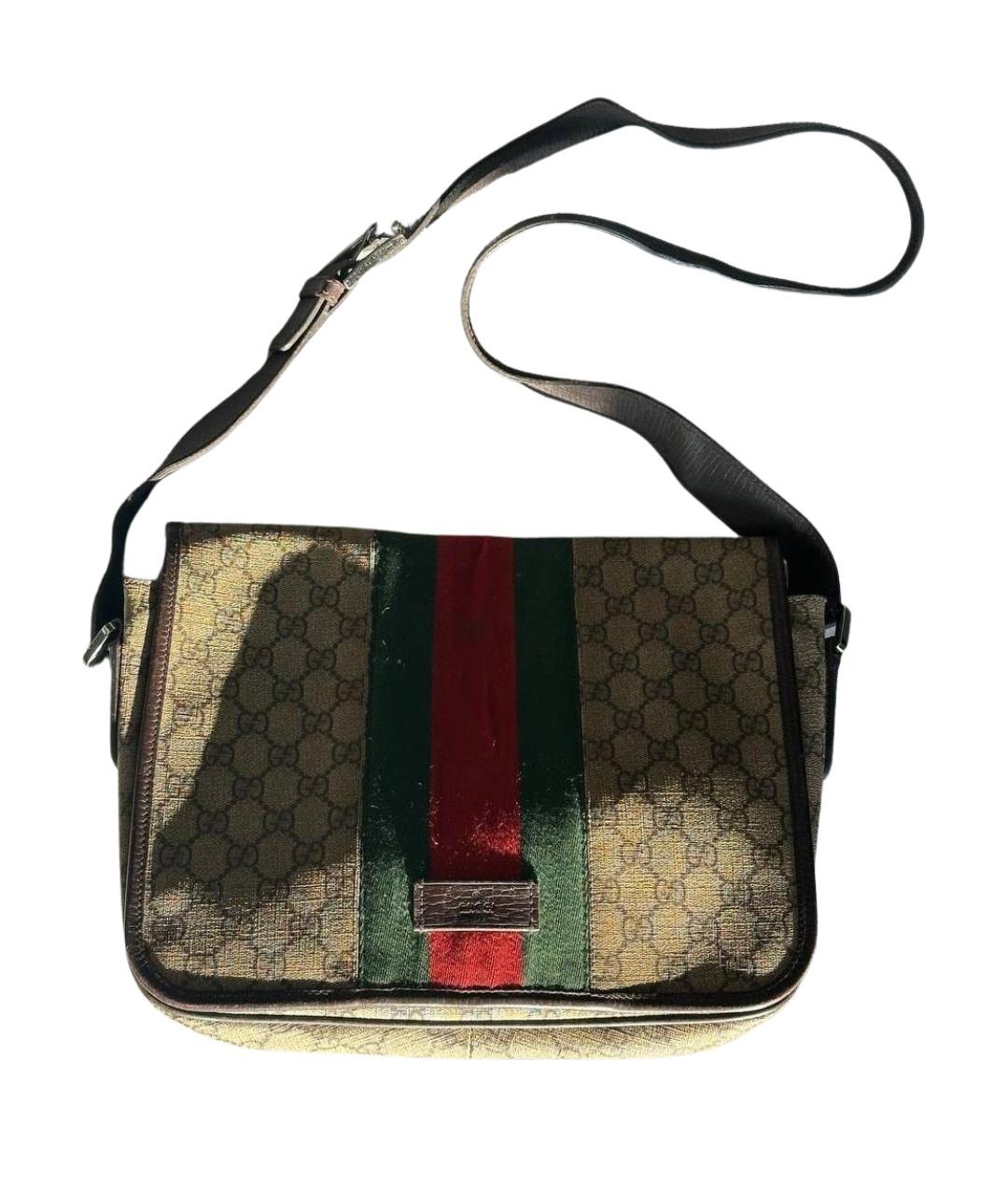 GUCCI Бежевая кожаная сумка на плечо, фото 1