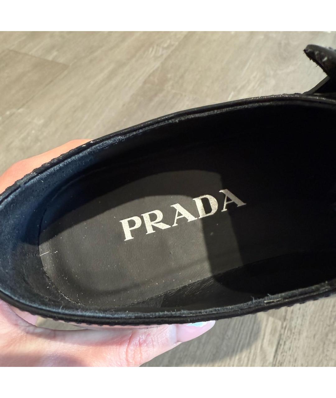 PRADA Черные кожаные лоферы, фото 4