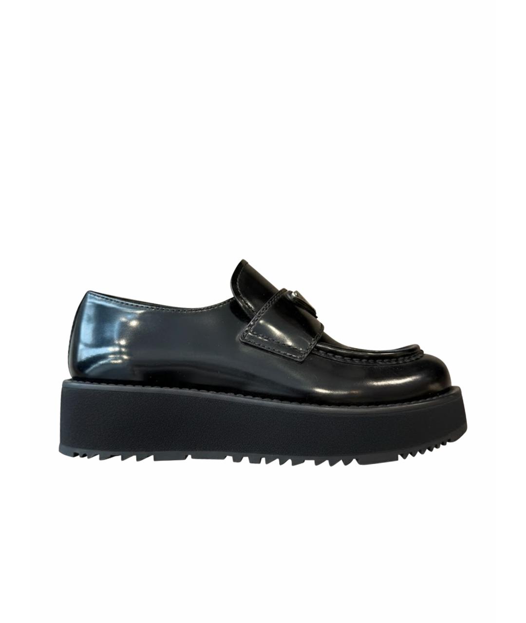 PRADA Черные кожаные лоферы, фото 1