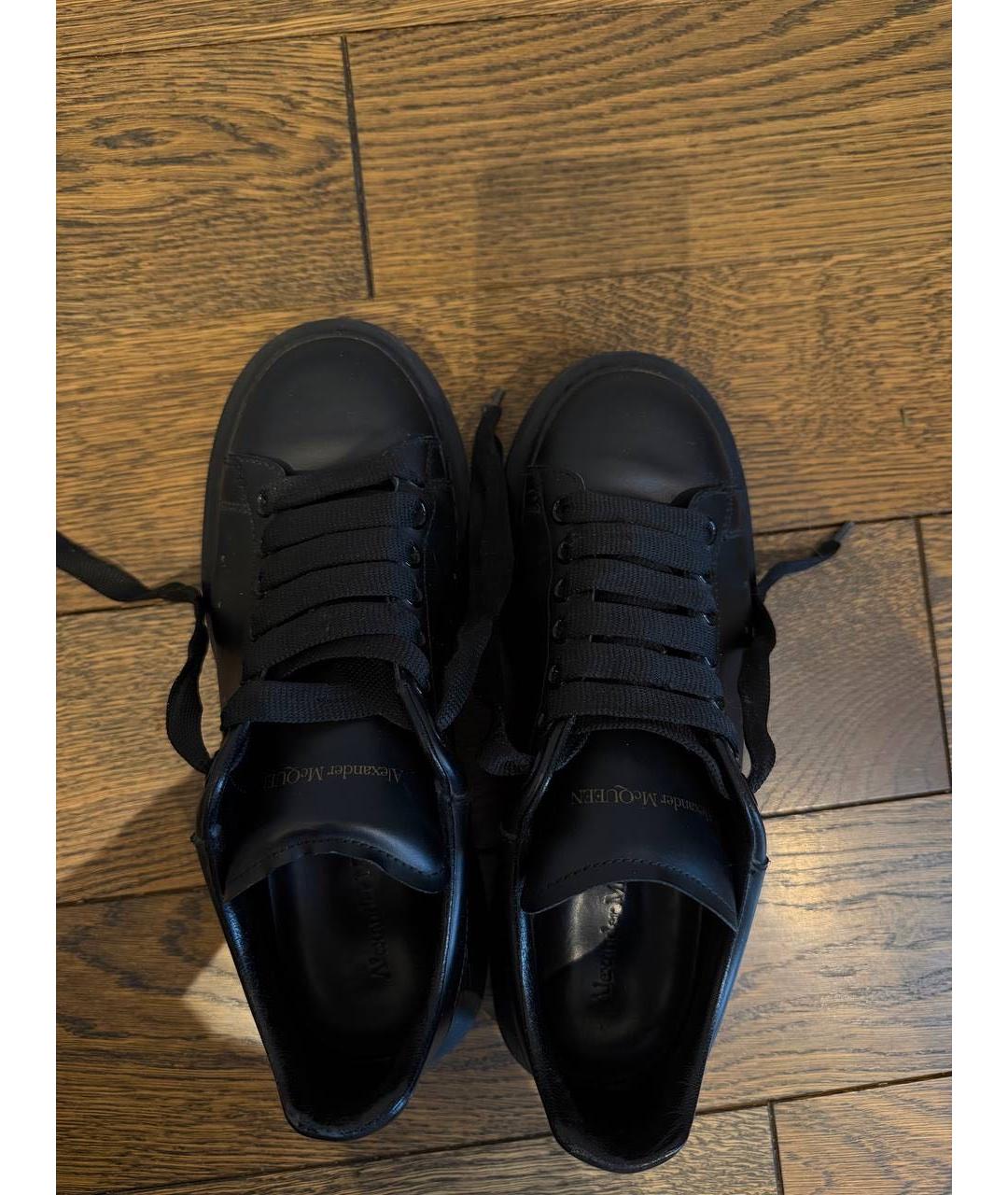 ALEXANDER MCQUEEN Черные кожаные низкие кроссовки / кеды, фото 3