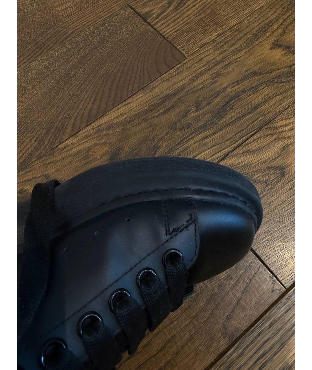 ALEXANDER MCQUEEN Черные кожаные низкие кроссовки / кеды, фото 5