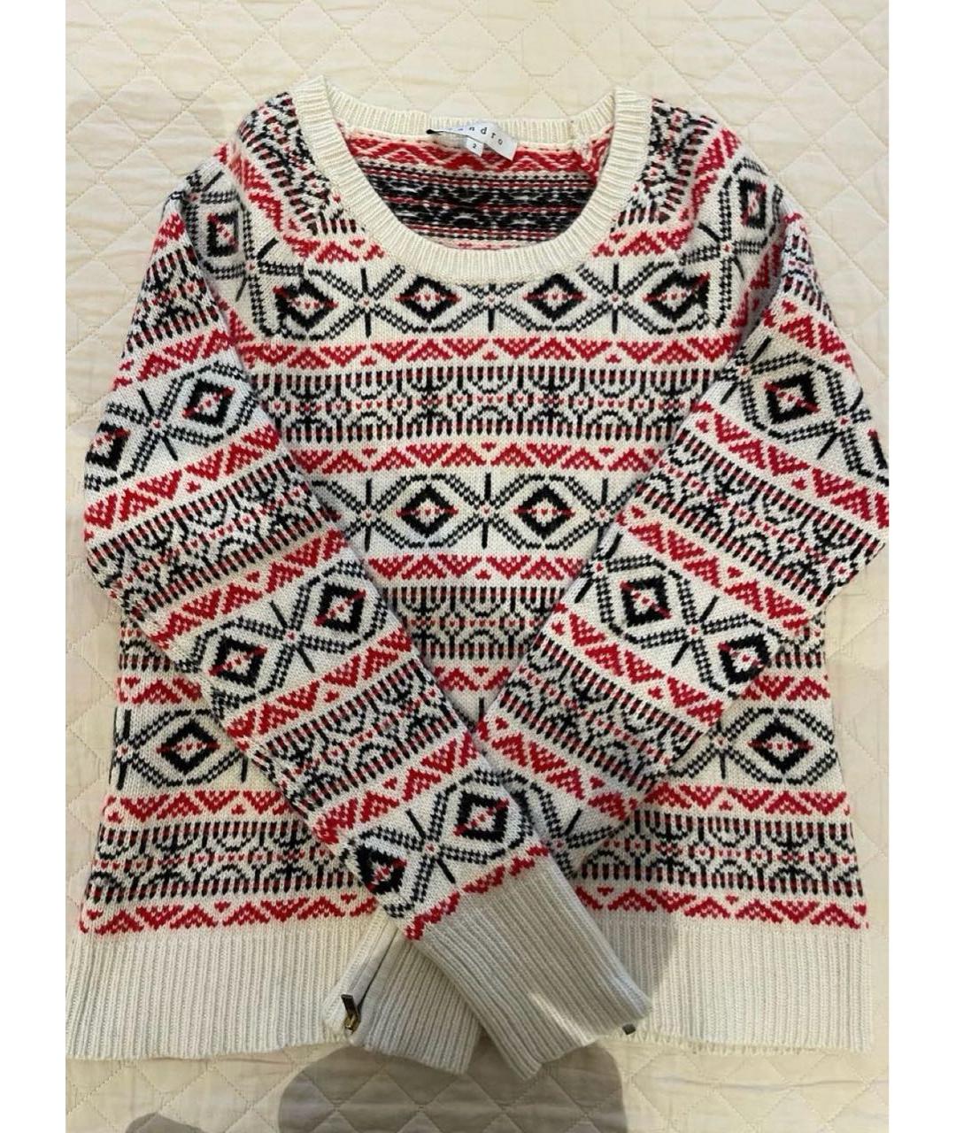 SANDRO Белый вискозный джемпер / свитер, фото 6