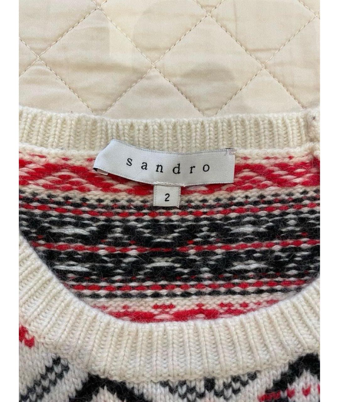 SANDRO Белый вискозный джемпер / свитер, фото 4