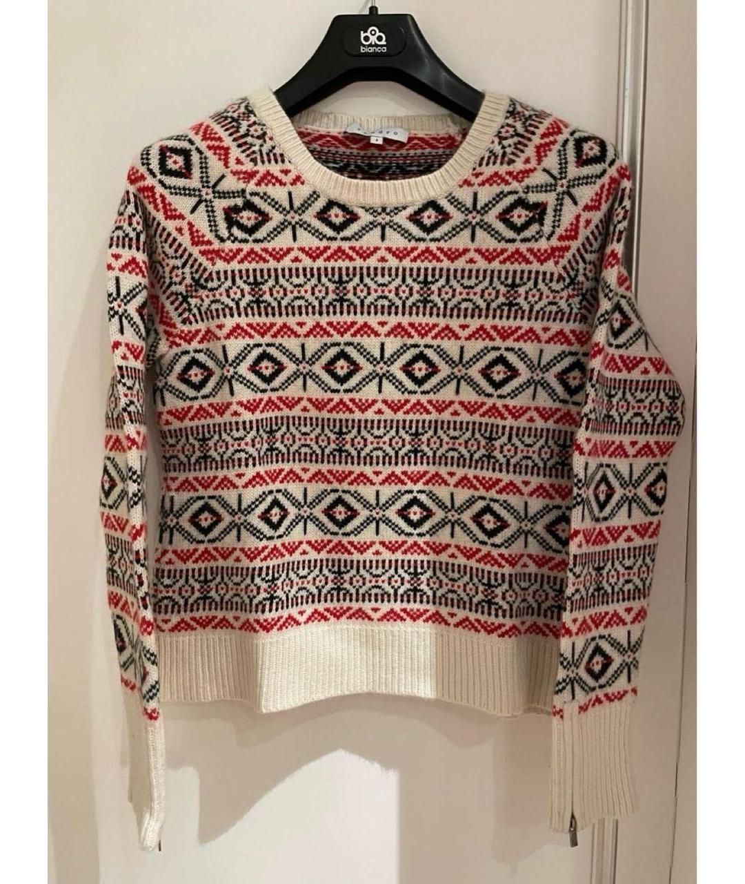 SANDRO Белый вискозный джемпер / свитер, фото 8