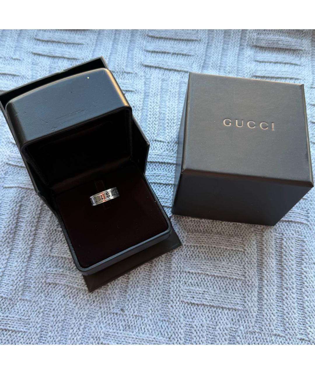 GUCCI Серое кольцо из белого золота, фото 2