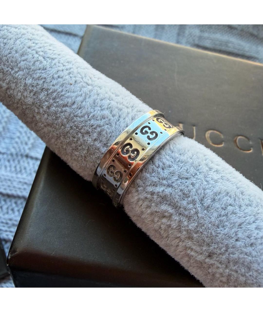 GUCCI Серое кольцо из белого золота, фото 8