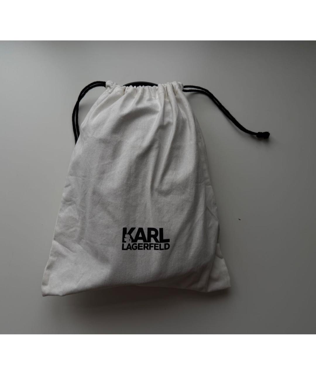 KARL LAGERFELD Черная кожаная сумка через плечо, фото 3