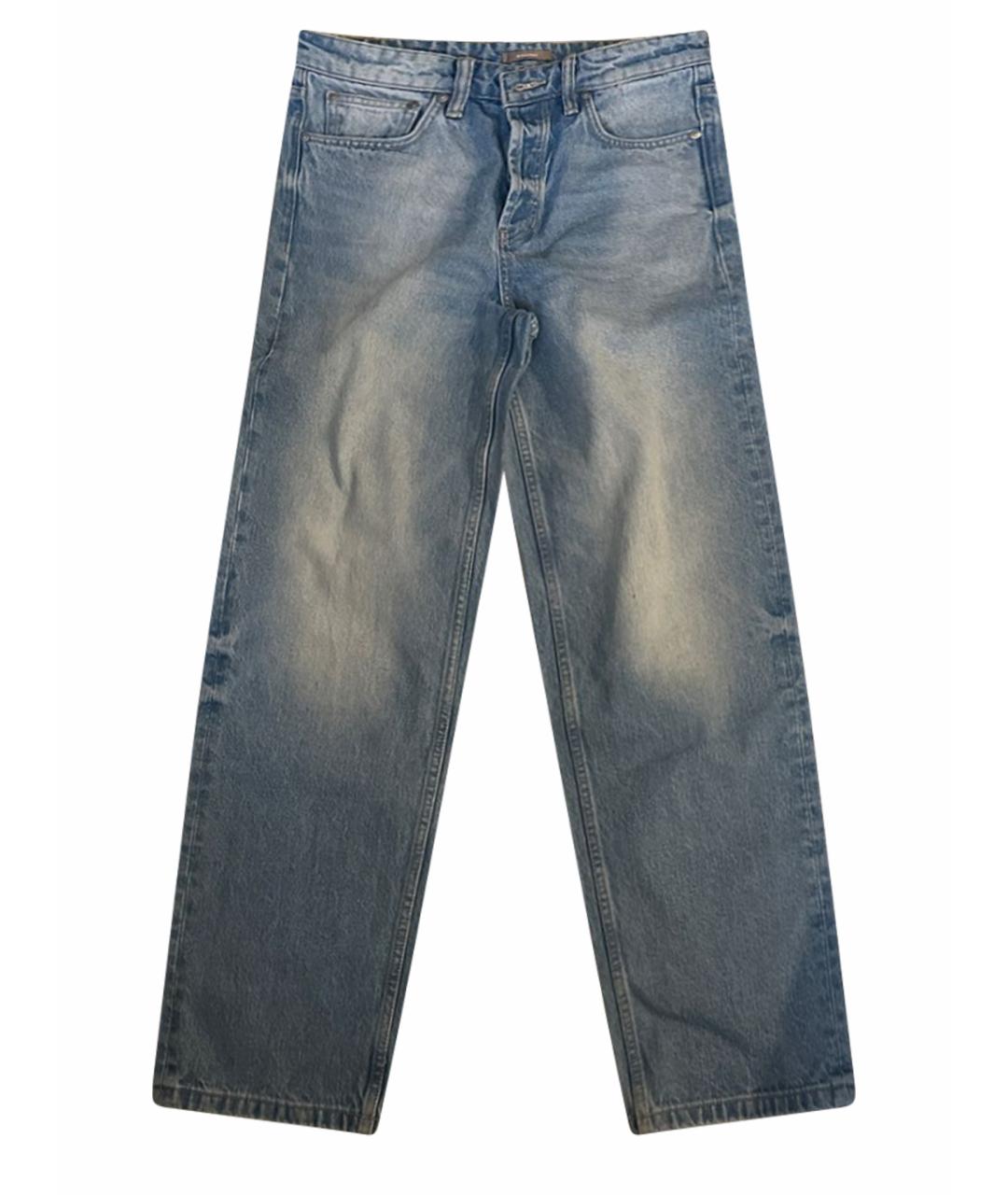 12 STOREEZ Голубые хлопковые прямые джинсы, фото 1