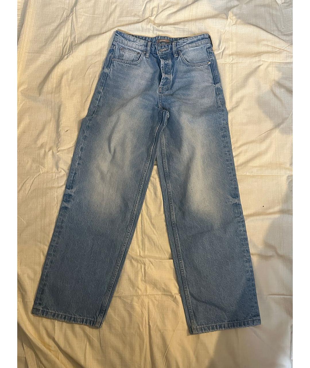 12 STOREEZ Голубые хлопковые прямые джинсы, фото 8