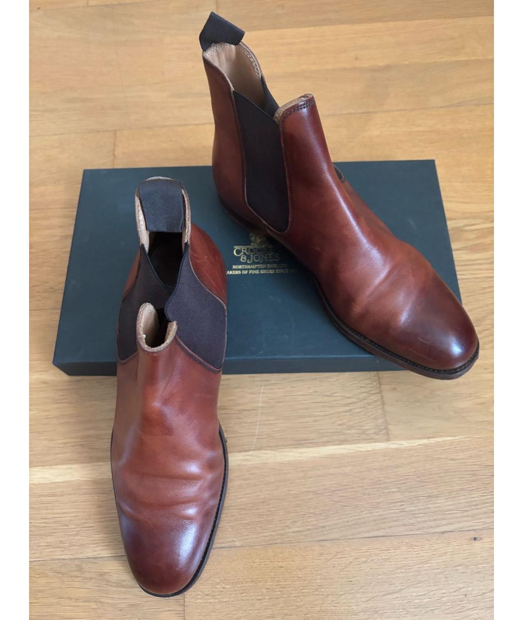 CROCKETT&JONES Коричневые кожаные полусапоги, фото 3