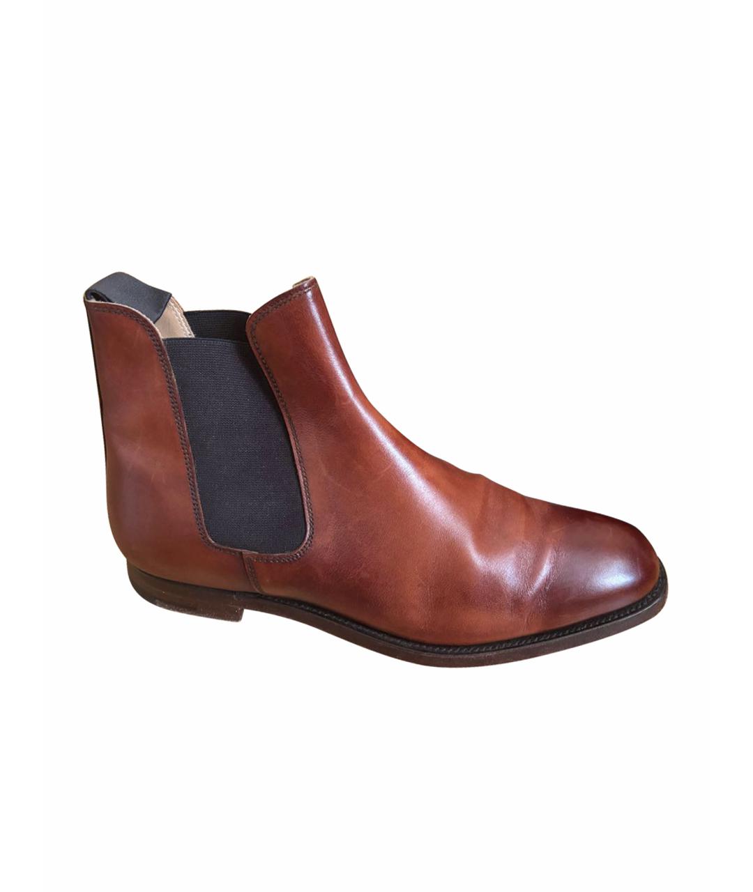 CROCKETT&JONES Коричневые кожаные полусапоги, фото 1