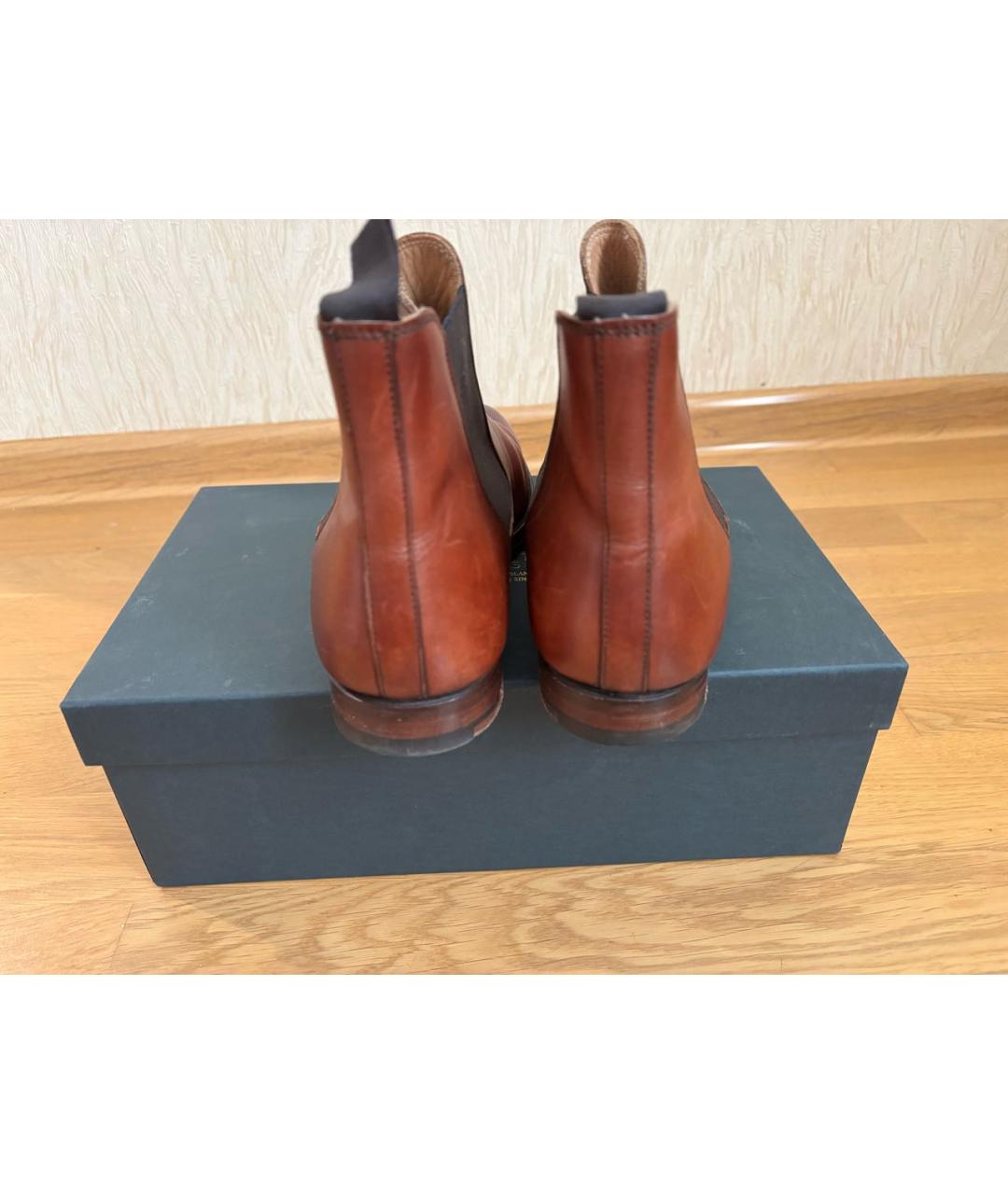 CROCKETT&JONES Коричневые кожаные полусапоги, фото 4