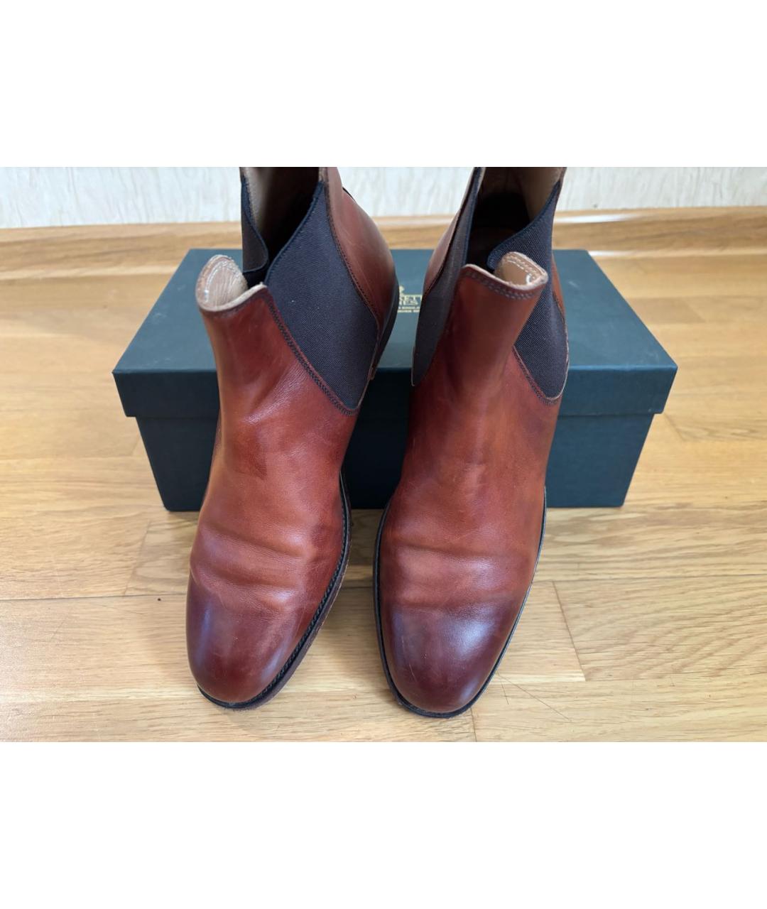 CROCKETT&JONES Коричневые кожаные полусапоги, фото 2