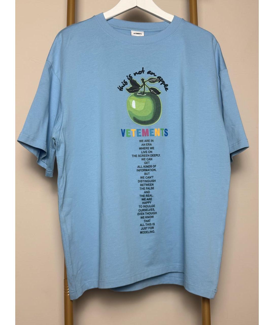 VETEMENTS Голубая футболка, фото 3