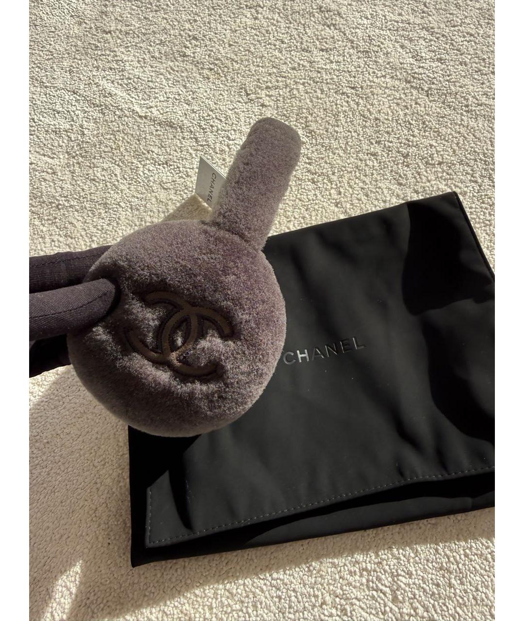 CHANEL Антрацитовые шерстяные наушники, фото 2