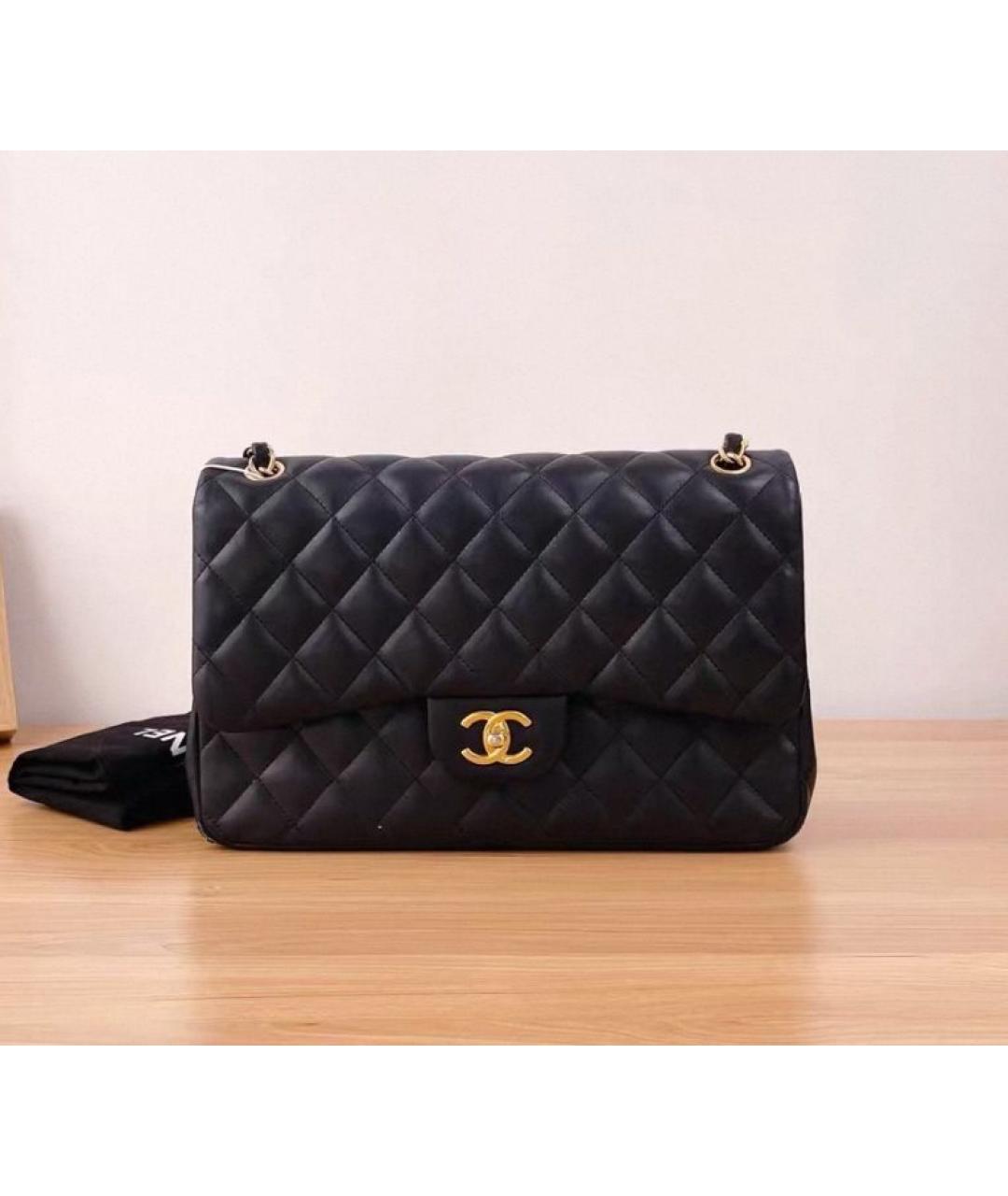 CHANEL Черная кожаная сумка через плечо, фото 4