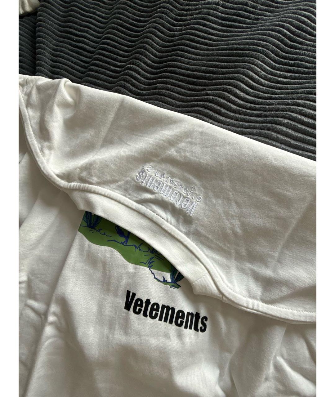 VETEMENTS Белая хлопковая футболка, фото 4