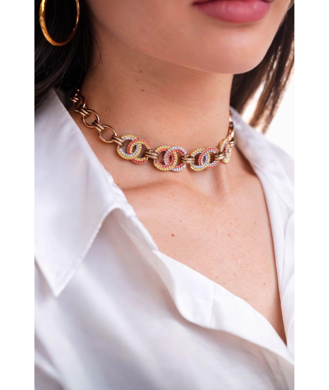 CHANEL Золотой металлический чокер, фото 4