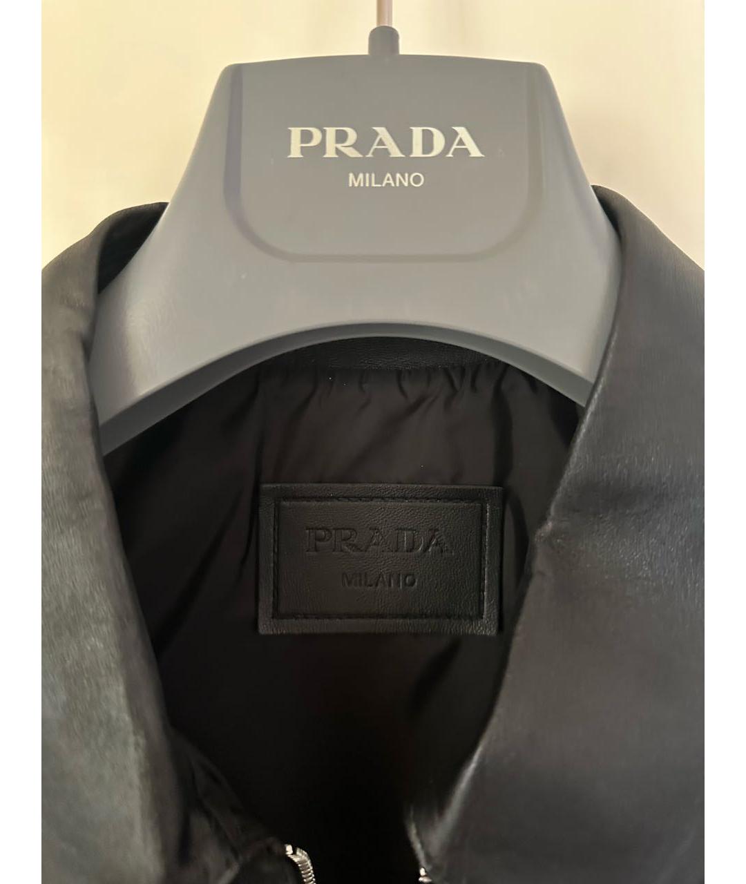 PRADA Черная кожаная куртка, фото 5