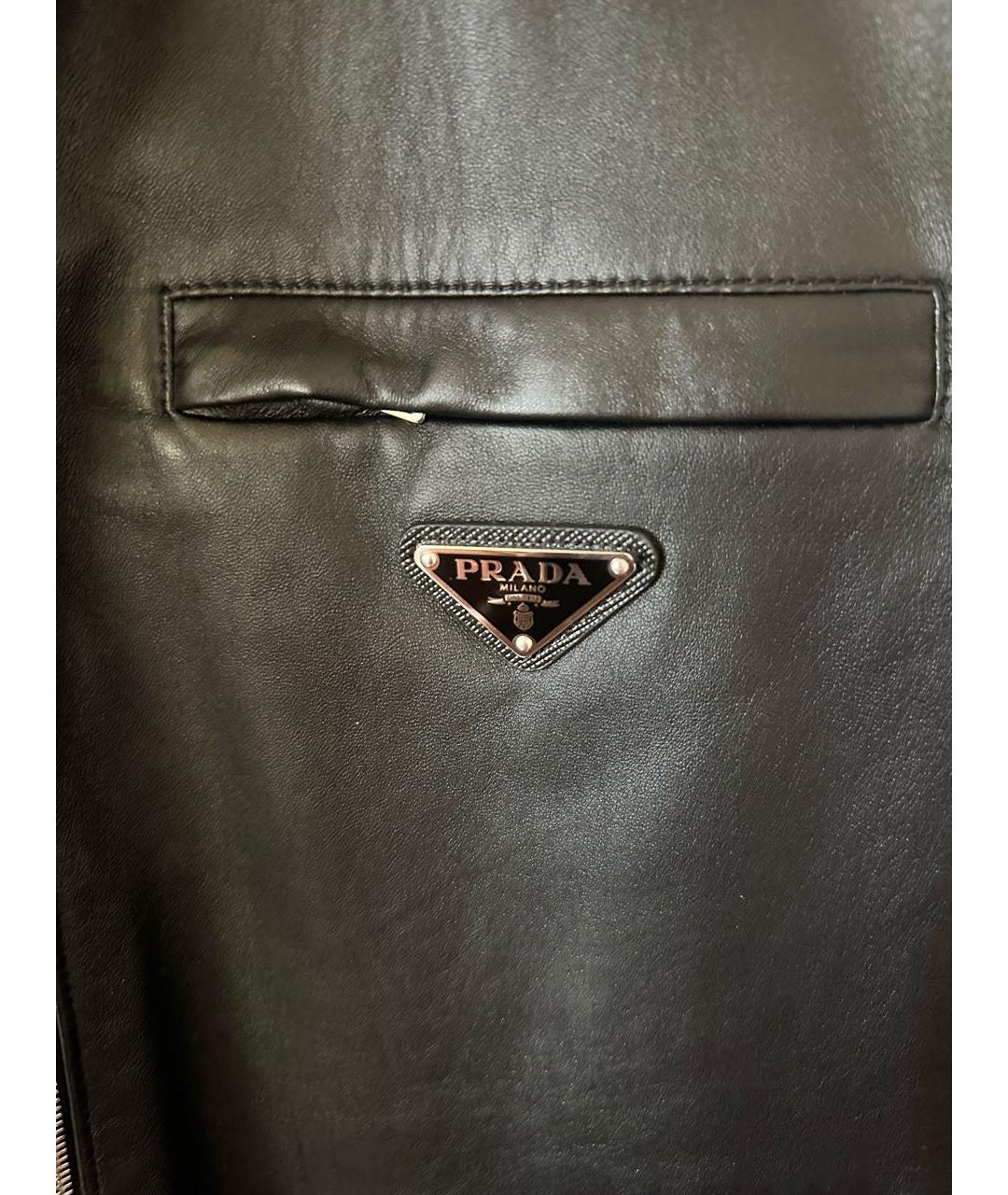 PRADA Черная кожаная куртка, фото 4