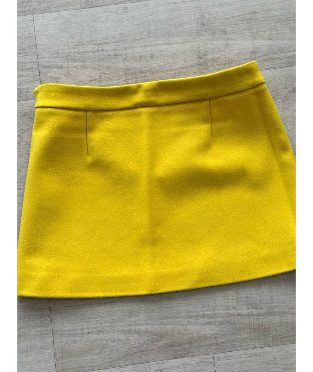 ICEBERG Желтая шерстяная юбка мини, фото 2