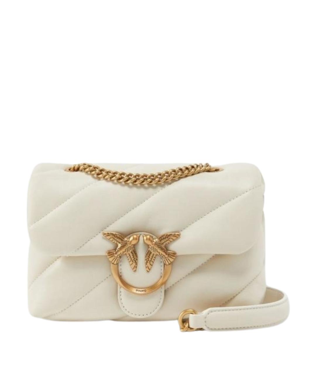 PINKO Белая кожаная сумка через плечо, фото 1