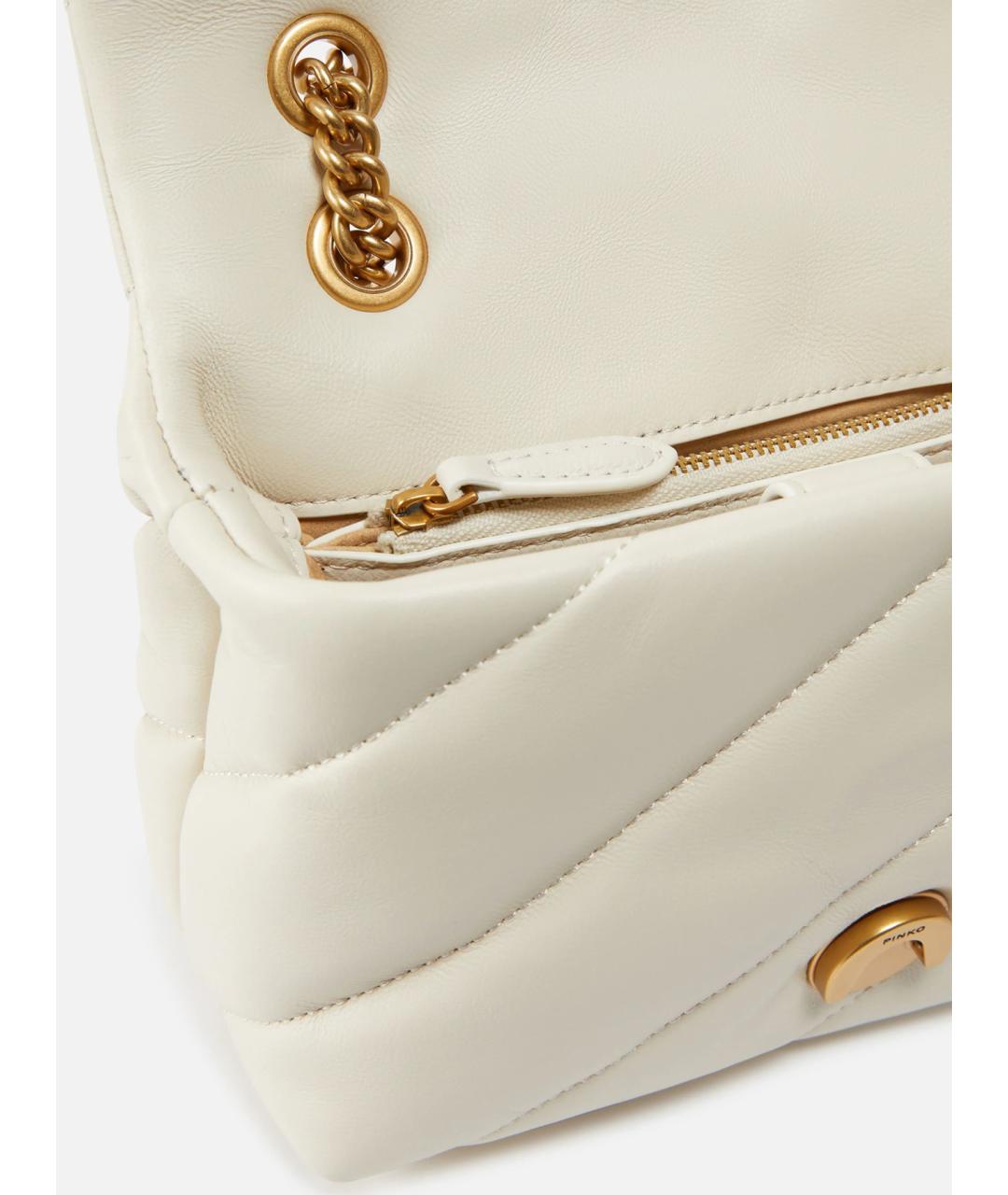 PINKO Белая кожаная сумка через плечо, фото 4