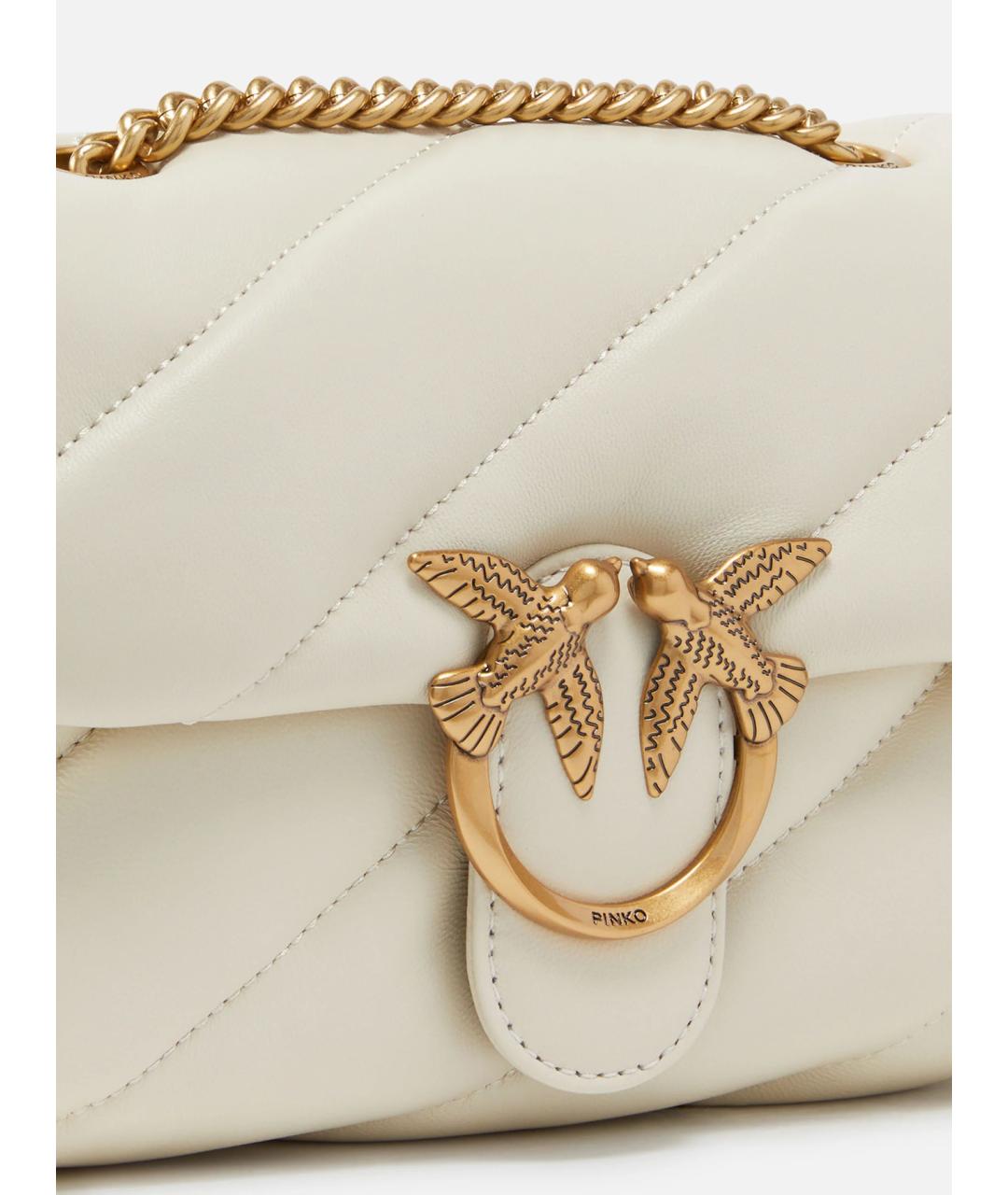 PINKO Белая кожаная сумка через плечо, фото 2