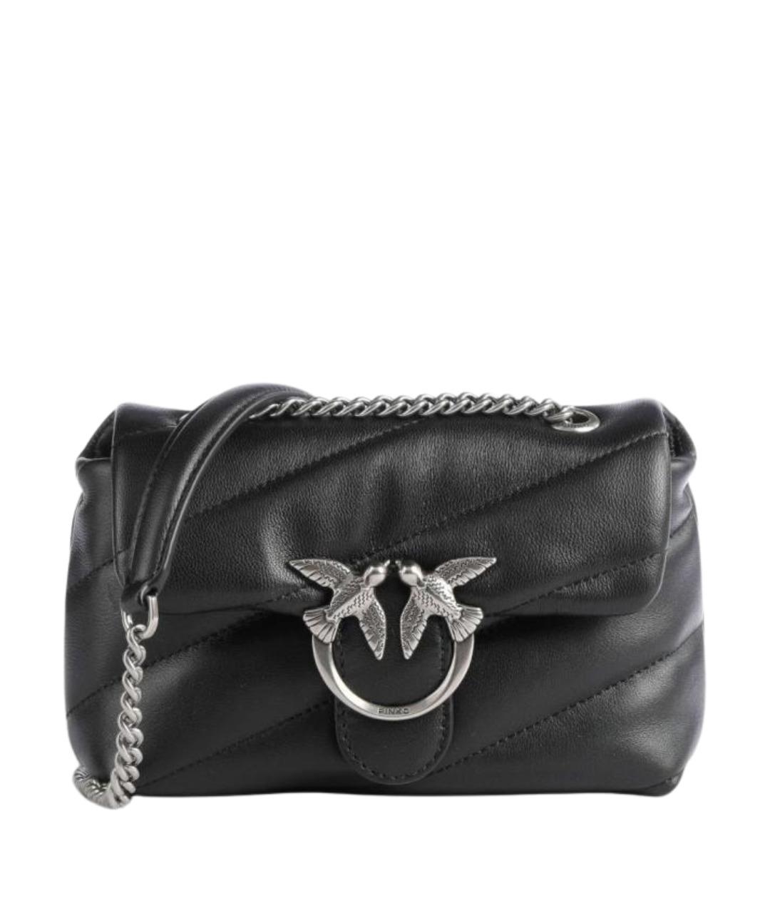 PINKO Черная кожаная сумка через плечо, фото 1