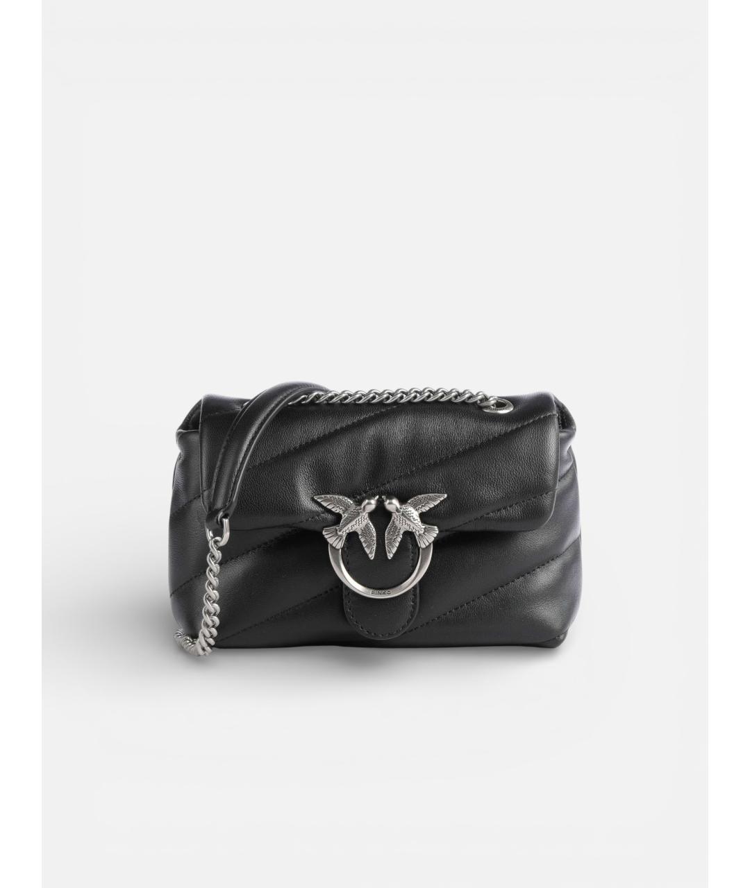 PINKO Черная кожаная сумка через плечо, фото 3