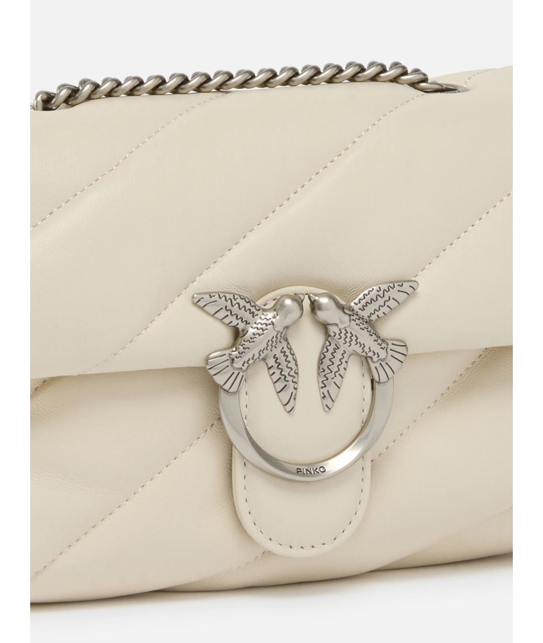 PINKO Белая кожаная сумка через плечо, фото 2