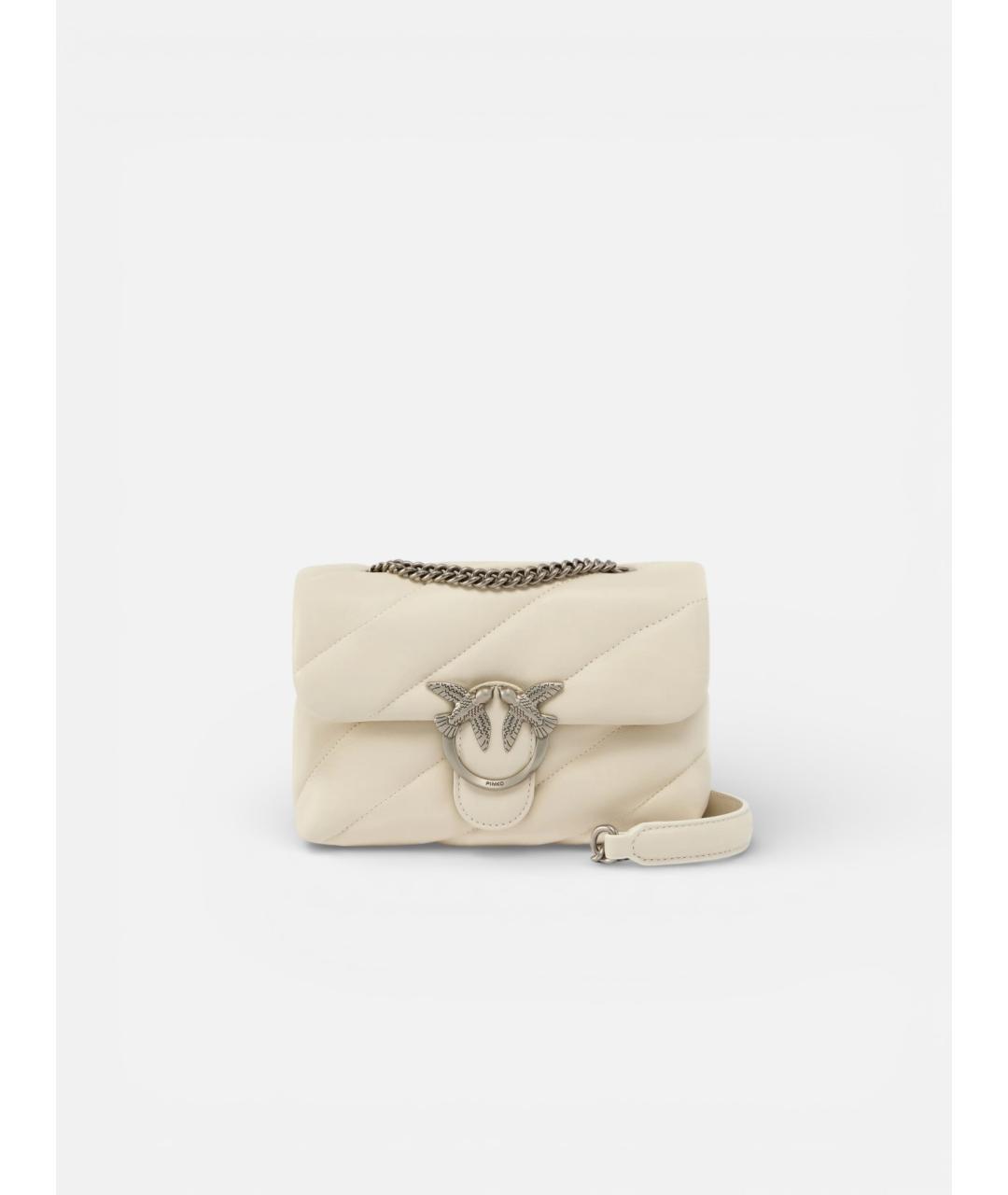 PINKO Белая кожаная сумка через плечо, фото 5